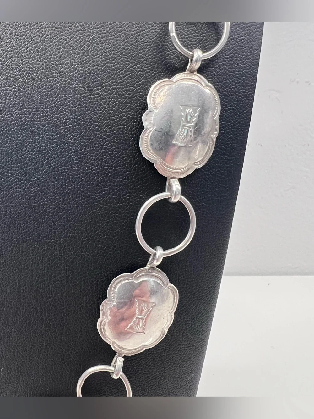 Sterling Silver Concho Belt Necklace